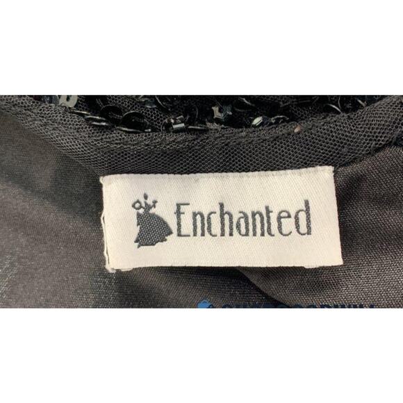 NWT Enchanted Black & Silver Sequin Beaded Chain Straps Backless mini Dress SZ 6 - Picture 7 of 16